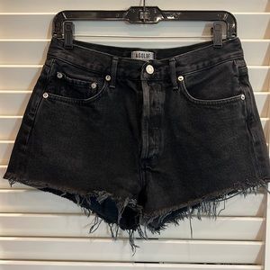 Agolde high rise distressed jean shorts